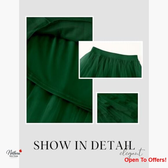 Polyester Tulle Skirt with Elastic Waist Asymmetrical A-Line - Picture 7 of 7